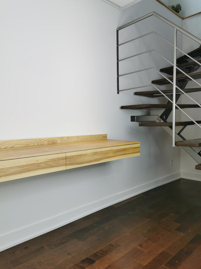 Floating Desk, Ash Hardwood